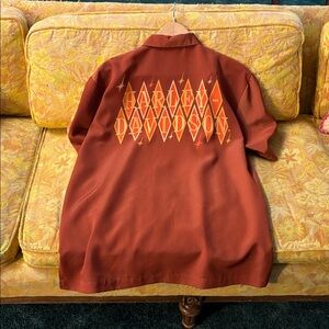 HARLEY DAVIDSON RETRO RARE VINTAGE COSMIC SPACE AGE STYLE ORANGE CELESTIAL SHIRT